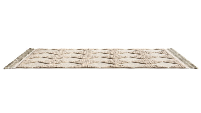 Rustic style rug with long pile and braids. 3d render