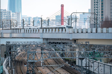 Fototapeta premium Urban three-dimensional rail transit lines