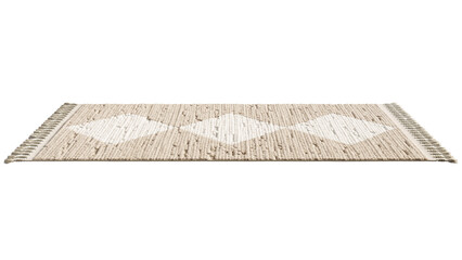 Rustic style rug with long pile and braids. 3d render
