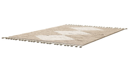 Rustic style rug with long pile and braids. 3d render