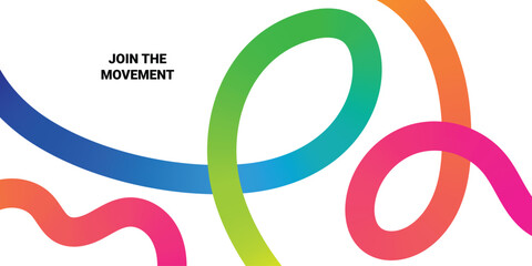 Fototapeta premium Abstract Color Line Background. Graphic Shapes with Gradient. Vector Pattern with Curve 3D Rainbow Ribbons.