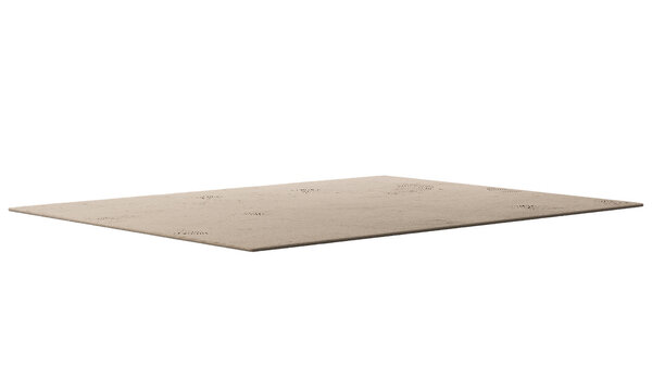 Modern brown rectangular rug with long pile. 3d render