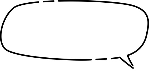 横長のシンプル隙間ありのふきだし(しっぽ右)