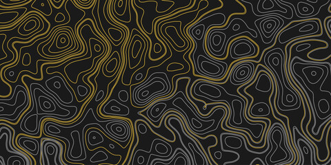 Topographic map seamless pattern isolated on gray background. Vector illustration.
