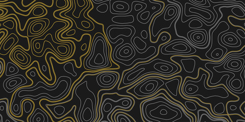 Topographic map seamless pattern isolated on gray background. Vector illustration.