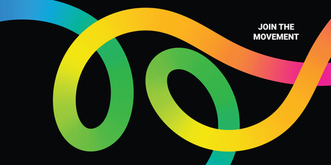 Obraz premium Abstract Color Line Background. Vector Posters with 3D Colorful Lines Graphics. Modern Dynamic Patterns.