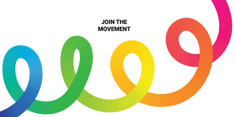 Abstract Color Line Background. Pattern Design with Gradient Graphic Shapes. 3D Vector Dynamic Waves. Modern Rainbow Ribbons