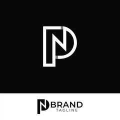Modern Linear PN or NP Monogram Logo with two backgrounds. © Nazim