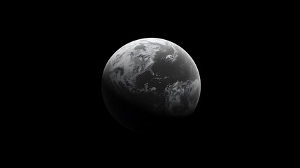 Dramatic Planet Earth View Isolated On Black Background With Cloud Formations