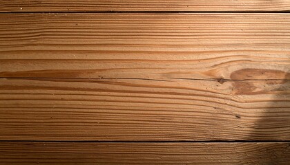 Fototapeta premium Rustic background of warm brown wooden planks with detailed horizontal grain and natural imperfections