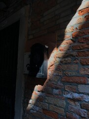 Historic buildings with peeling paint near a Venetian canal.
