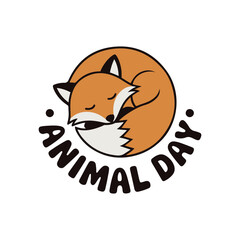 animal day logo icon silhouette vector