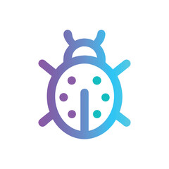 Fototapeta premium Gradient Ladybug Icon – Minimal Insect Illustration