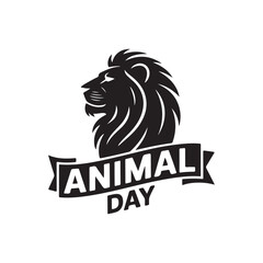 animal day logo icon silhouette vector illustration