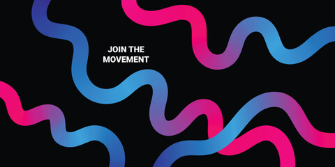 Abstract Gradient Lines with Background Pattern. Vector Organic Wavy Shapes. Color Squiggle Design Elements. Swirl Modern Graphic