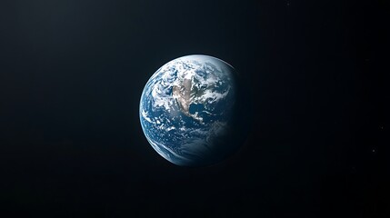 Earth View From Space Showing North And South America With Clouds