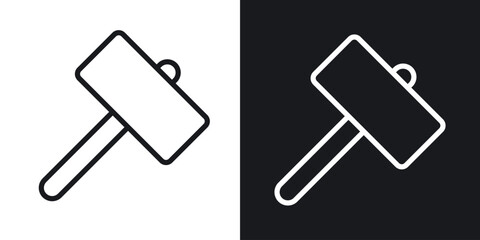 Wooden mallet icon vector pictogram. UI. EPS10. - Vector