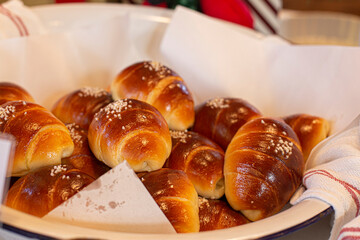 freshly baked assorted salt bread in korea
