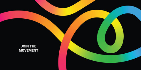 Abstract Gradient Lines with Background Pattern. Vector Organic Wavy Shapes. Color Squiggle Design Elements. Swirl Modern Graphic