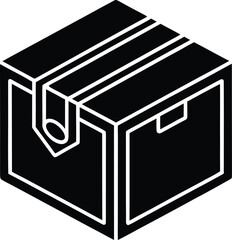 Isometric icon a sealed cardboard delivery box package shipping