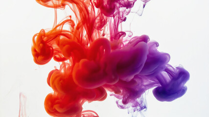 Ink-in-water simulation with rich red and violet pigment dispersion