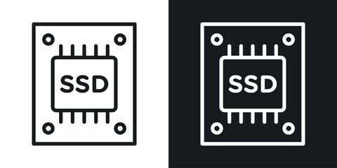 SSD drive icon vector pictogram. UI. EPS10. - Vector
