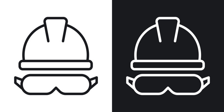Safety helmet icon vector pictogram. UI. EPS10. - Vector