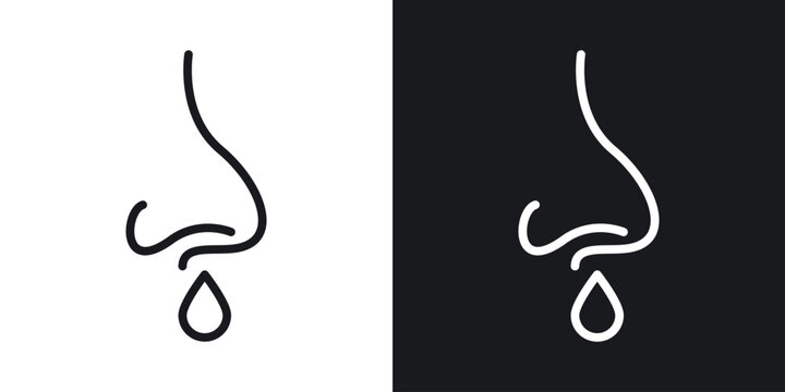 Runny nose icon vector pictogram. UI. EPS10. - Vector