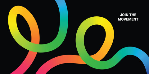 Abstract Gradient Lines with Background Pattern. Vector Organic Wavy Shapes. Color Squiggle Design Elements. Swirl Modern Graphic