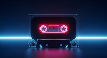 Obraz premium neon sign on a black