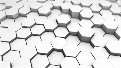 白い六角形の幾何学模様の背景	
