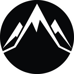 Minimalist icon three sharp mountains peak summit