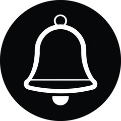 Minimalist notification bell icon circle symbol alert