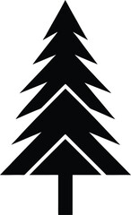 Obraz premium Minimalist solid icon a pine tree nature