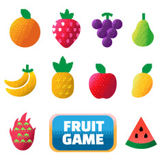 Retro Fruit Vector Stock Bitmap Style