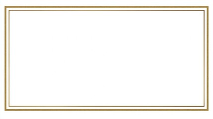 Gold Double Frame On White Background