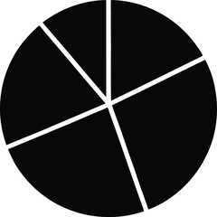 Pie chart divided into five segments graph data