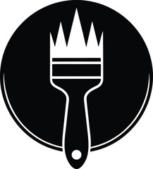 Paint brush icon inside a circle with outline tool