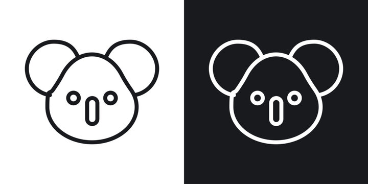 Koala head icon vector pictogram. UI. EPS10. - Vector