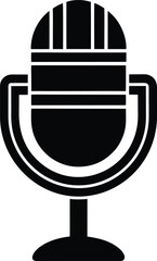 Solid icon a vintage microphone a retro audio