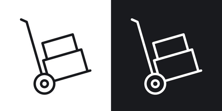 Hand truck icon vector pictogram. UI. EPS10. - Vector