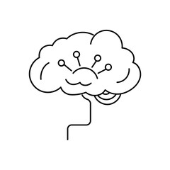 Vector brain with upward neural links, representing growth of AI intelligence and digital networks.