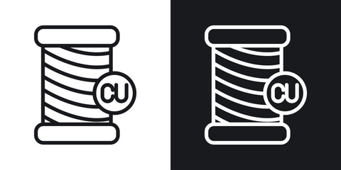 Copper icon vector pictogram. UI. EPS10. - Vector