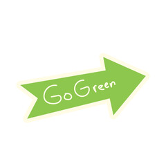 Go Green Directional Arrow Sign Sticker Illustration