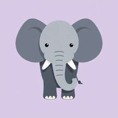 Naklejka premium Cute Cartoon Elephant Illustration, Friendly African Elephant Design