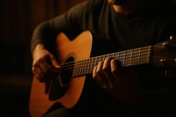 A soloist immersed in the soulful melodies of a sunlit guitar