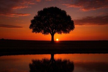 Fototapeta premium A Lone Tree at Sunset