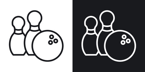 Bowling icon vector pictogram. UI. EPS10. - Vector