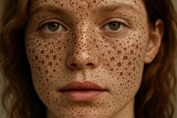 The Intricate Patterns of Freckles on a Woman's Face © Oleg