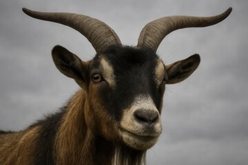 The Quiet Contemplation of a Goat in Monochrome